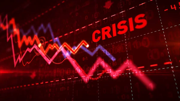 Crisis and stock markets down chart — 스톡 사진