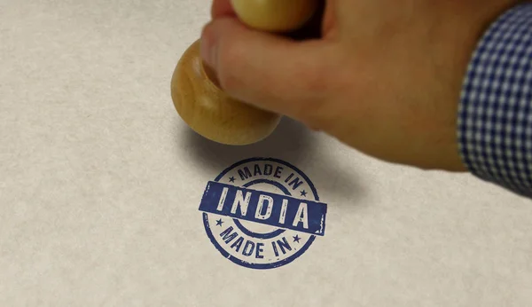 Made in India stamp and stamping — ストック写真