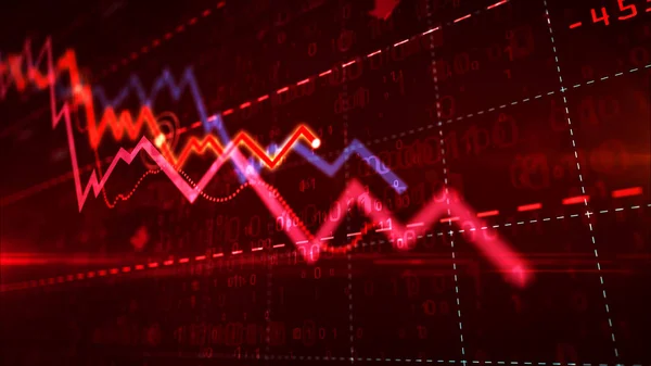 Crisis and stock markets down chart — 스톡 사진