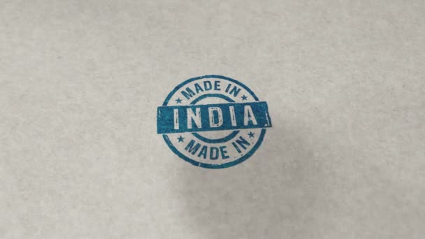 Gemaakt India Stempel Loopable Naadloze Animatie Met Hand Slaan Fabriek — Stockvideo