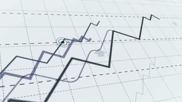 Crecimiento Los Mercados Valores Gráfico Animación Bucle Éxito Aumento Negocio — Vídeo de stock