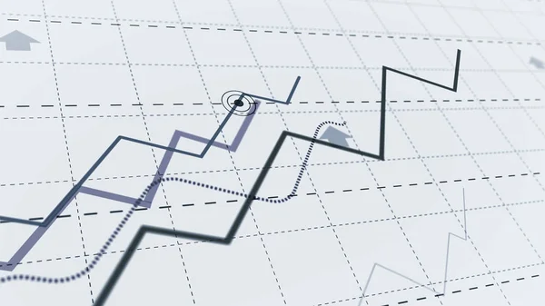 Croissance des marchés boursiers graphique simple — Photo