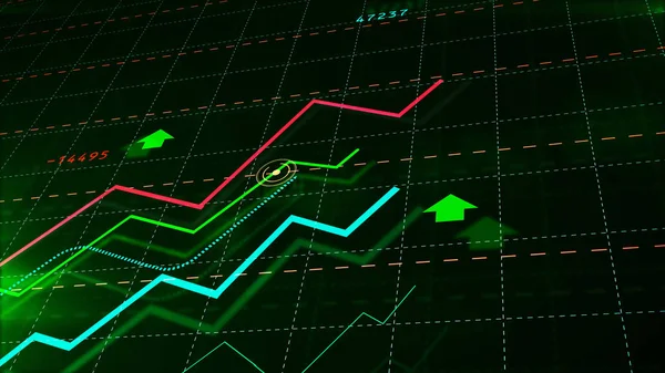 Borsada büyümek basit bir grafiktir — Stok fotoğraf