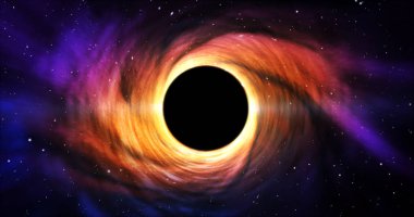 Black hole in galaxy center (space) clipart