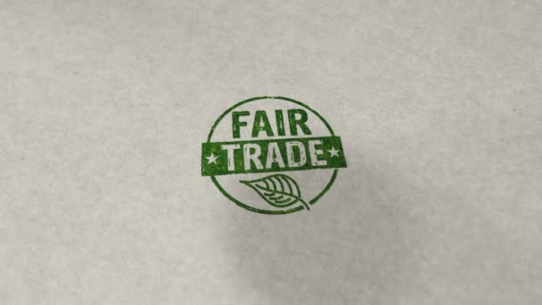 Fair Trade Stamp Loopable Seamless Animation Hand Stamping Impact Ethical — Stock Video