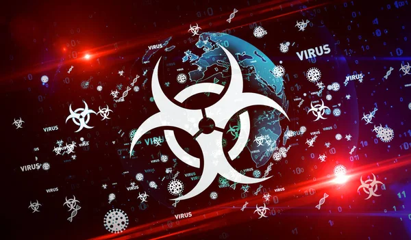 Virus Coronavirus Pandemia Epidemia Viral Infección Ciencia Salud Covid Símbolos — Foto de Stock
