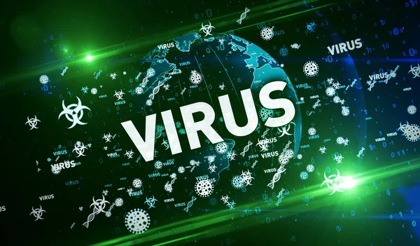 Vírus Koronavírus Világjárvány Vírusjárvány Fertőzés Tudomány Egészség Kovid Globális Figyelmeztető — Stock Fotó