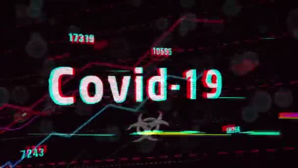 Covid Globale Pandemie Mit Steigenden Zahlen Epidemiealarm Mit Zellen Und — Stockvideo