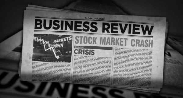 Podnikatelské Recenze Novin Tržními Krachy Tisku Šíření Ilustrace Ekonomika Krize — Stock fotografie
