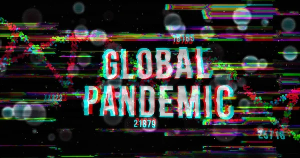 Covid Global Pandemic Increase Numbers Epidemic Alert Cells Dna Helix — Stock Photo, Image