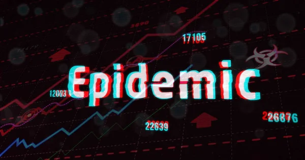 Covid Globální Pandemie Zvýšeným Počtem Epidemie Upozornění Buňkami Rostoucí Graf — Stock fotografie