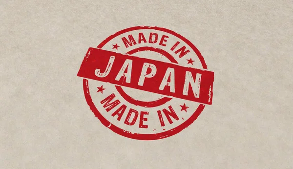 Made Japan Stamp Icons Few Color Versions Factory Manufacturing Production — Stock Photo, Image