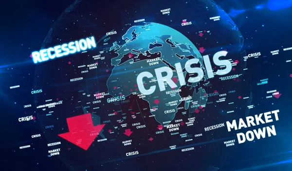 Finanzkrise Globale Rezession Börsencrash Illustration Abstraktes Konzept Digitaler Hintergrund Von — Stockfoto