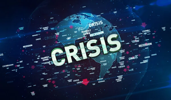 Фінансова Криза Глобальна Рецесія Виснаження Ринків Економічна Катастрофа Ілюстрація Анотація — стокове фото