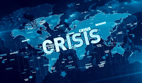 Финансовый Кризис Глобальный Экономический Спад Падение Рынков Крах Экономики Иллюстрация — стоковое фото