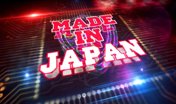 Gemaakt Japan Industrie Export Innovatie Moderne Technologie Cpu Productielijn Abstracte — Stockfoto