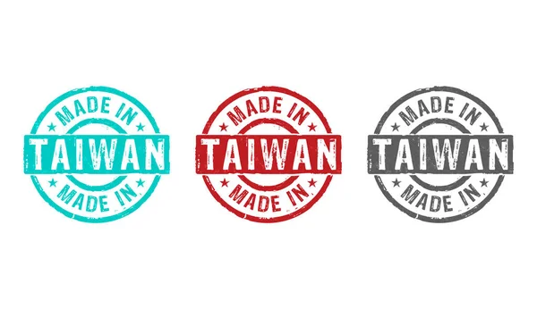 台湾制造的邮票图标色彩很少 制造业和生产国家概念3D渲染说明 — 图库照片
