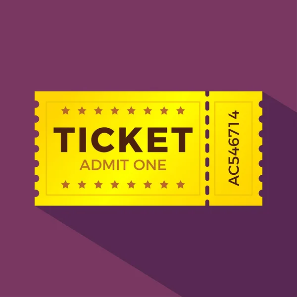 Bilet simge vektör çizim düz tarzı. Bir arka plan üzerinde izole bilet koçanı. Retro sinema ya da film bilet.