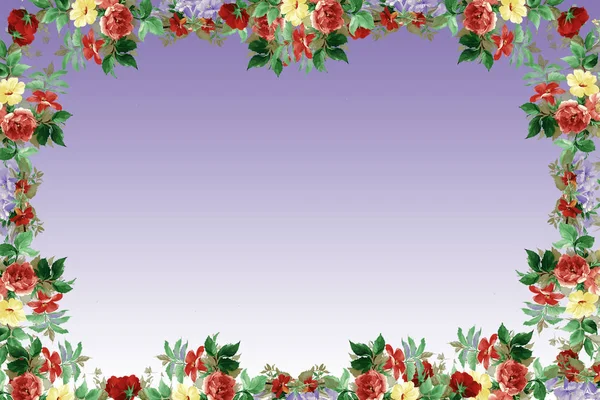 Квітуча Рамка Розмальовками Квітів Ліцензійні Стокові Фото