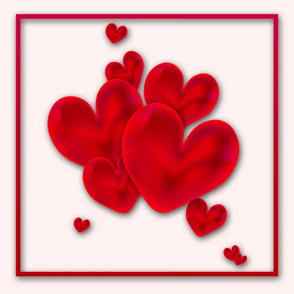 Vloeibare Rood Hart Frame Voor Valentijnsdag — Stockfoto
