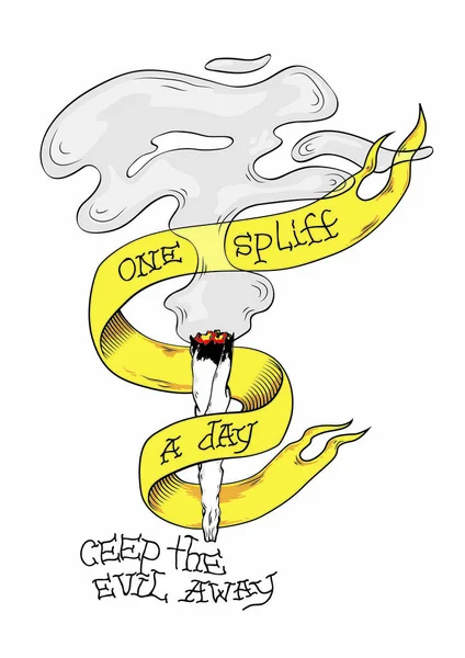 One Spliff A Day Keep The Evil Away ᐈ Joint graphic stock pics, Royalty Free spliff vectors | download on