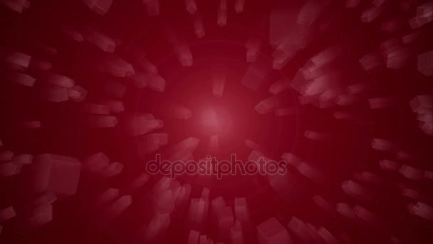 Red abstract motion background. Music visualizer. Particles. — Stock Video