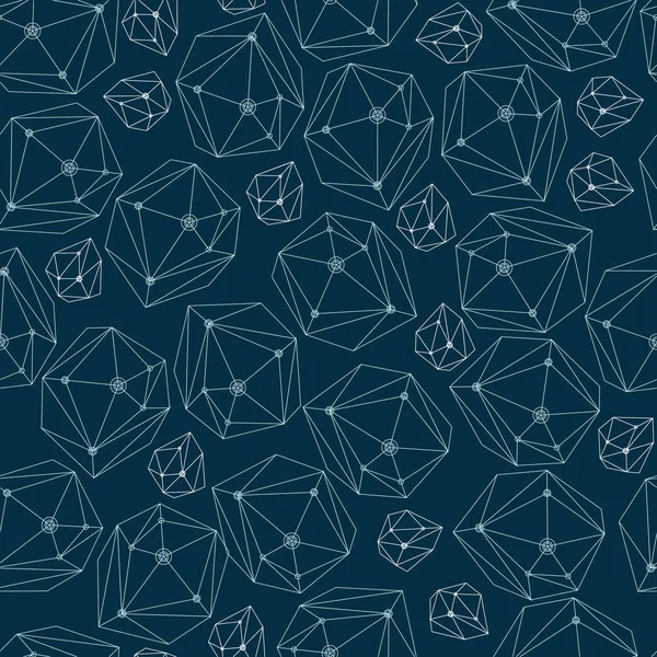 Абстрактний векторний фон з каркасними кристалами. Безшовний геометричний візерунок для текстилю, шпалер, обгорткового паперу, інтернету . — стоковий вектор