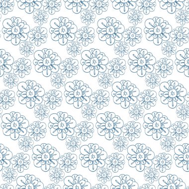 Vektör desen stilize çiçeklerle. Sorunsuz çiçek baskı, doğa arka plan, tekstil doku