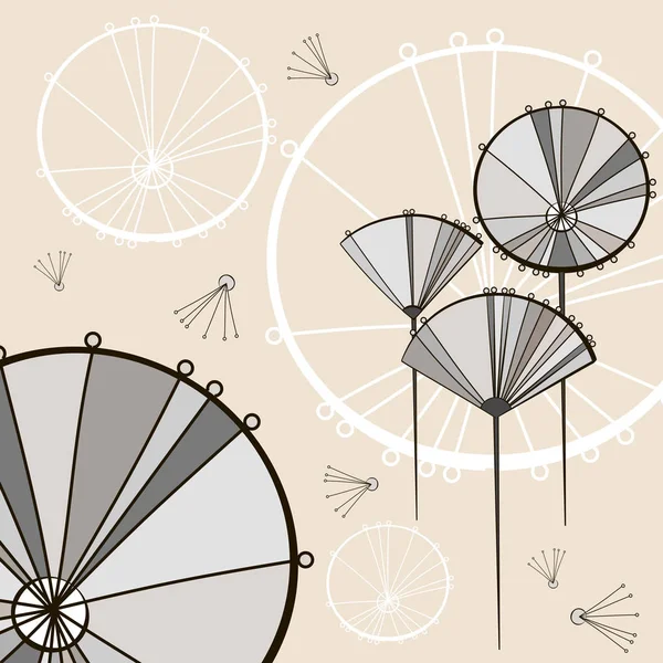 Векторна листівка з кульбабами, абстрактний принт для вітальних листівок — стоковий вектор