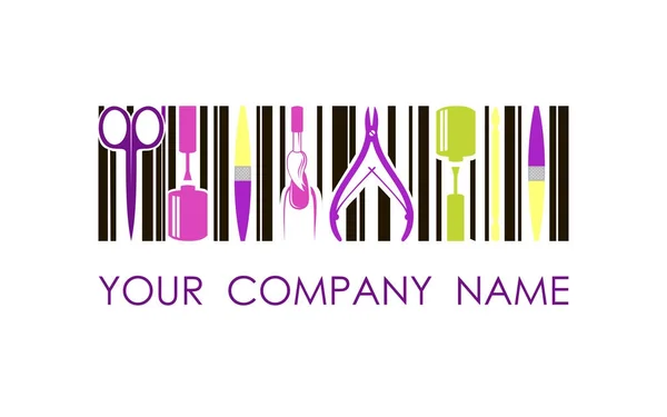 Logotipo do vetor para a empresa de design de unhas. Logotipo do projeto conceito — Vetor de Stock