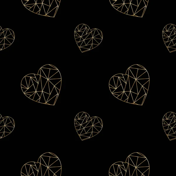 Modèle Original Sans Couture Avec Hexagone Contour Coeurs Sur Fond — Image vectorielle