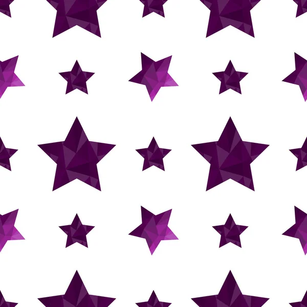 白を基調としたピンクと紫の多角形の星のエレガントなシームレスなパターン カード 招待状 スクラップブック 包装紙 パケット おむつ パジャマのための現代的な装飾 ベクターイラスト — ストックベクタ
