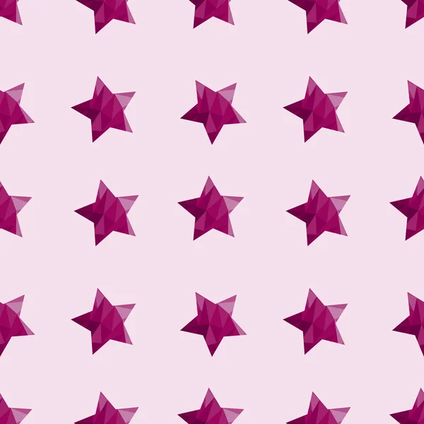Polygonaal Naadloos Patroon Met Roze Girly Sterren Heerlijk Kinderachtig Ornament — Stockvector