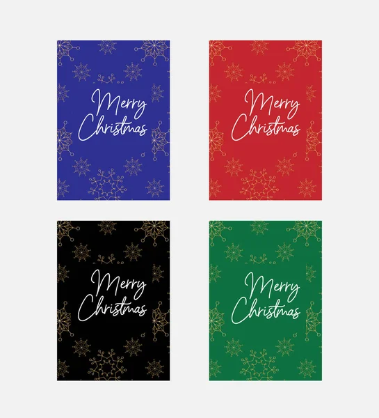 赤の背景に金の雪片を持つお祭りのクリスマスのお祝いカード A5の冬のバナーやポストカード ベクターイラスト — ストックベクタ