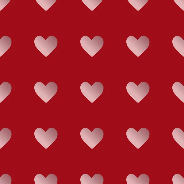 Cute Seamless Pattern White Gradient Hearts Elegant Red Background Romantic — ストックベクタ