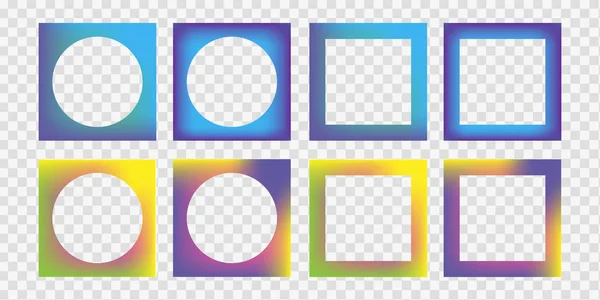 Conjunto Molduras Multicoloridas Moda Para Mídia Social Foto Banner Cartão — Vetor de Stock