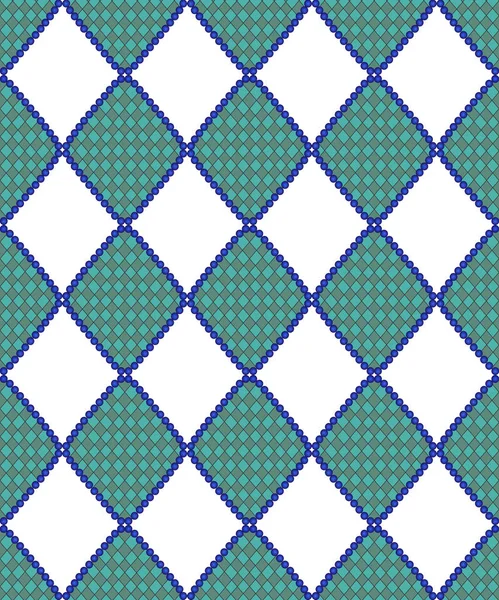Decorative Elegant Seamless Pattern Rhombus Tile White Background Vintage Geometric — Stock Vector