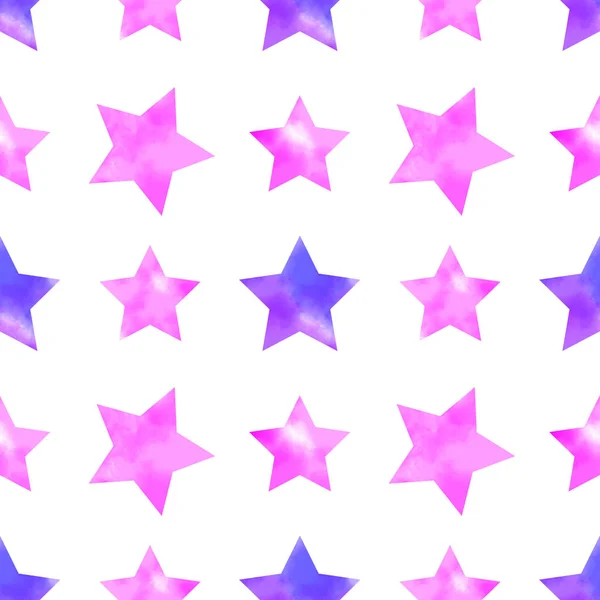 Sweet Bright Seamless Pattern Watercolor Stars Decorative Ornament Packaging Wrapping — 스톡 사진