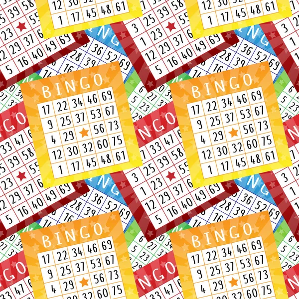 Bingo Muster Mit Roten Orangen Blauen Und Grünen Scheinen Fun — Stockvektor