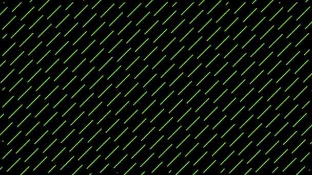 Геометрическая Анимация Неоновыми Зелеными Линиями Движущимися Черном Фоне Современная Анимация — стоковое видео