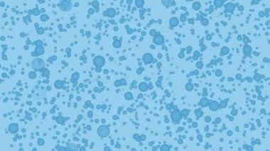 Hareket eden mavi moleküllerle arkaplan değiştiriliyor. 4K arka planlar, duvar kağıtları, afişler, sunum, konferanslar için döngülenmiş animasyon