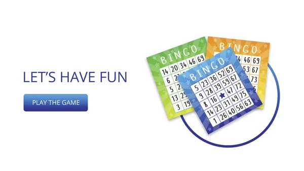 Lotteri Banner Med Flerfärgade Bingo Biljetter Den Vita Bakgrunden Användbar — Stockfoto