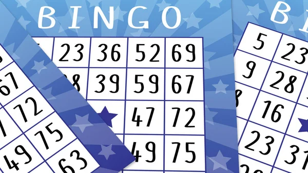 Bingo Spiel Hintergrund Mit Blauen Karten Illustration Für Banner Poster — Stockfoto