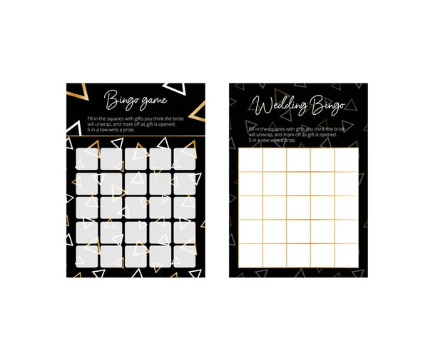 Elegant Geometry Bingo Cards Games Wedding Reception Bridal Shower Elegant — Stock Vector