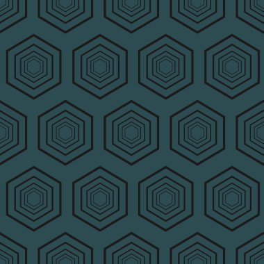 Siyah tekrarlayan pentagonlar ile geometri kusursuz desen. Ziyaret kartları, davetiyeler, ambalajlar, tekstil, ambalaj kağıtları, fayanslar için klasik zarif bir süs. Vektör illüstrasyonu