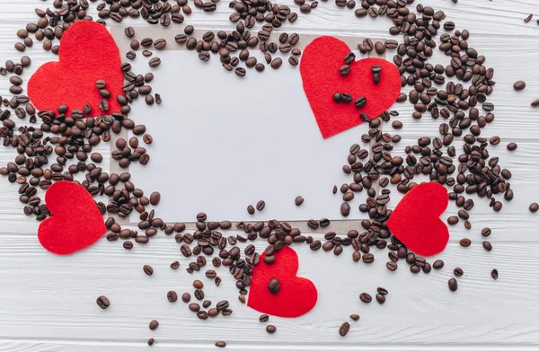 Sevgililer günü. kahve çekirdekleri, aşk mektubu