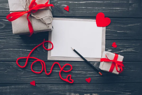 Den svatého Valentýna. milostný dopis — Stock fotografie