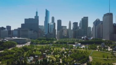Chicago, hava video sanny gün boyunca. Millenium park
