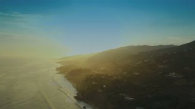 Hava günbatımı okyanus dron vurdu