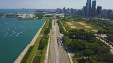 Chaicago hava şehir trafik cityscape